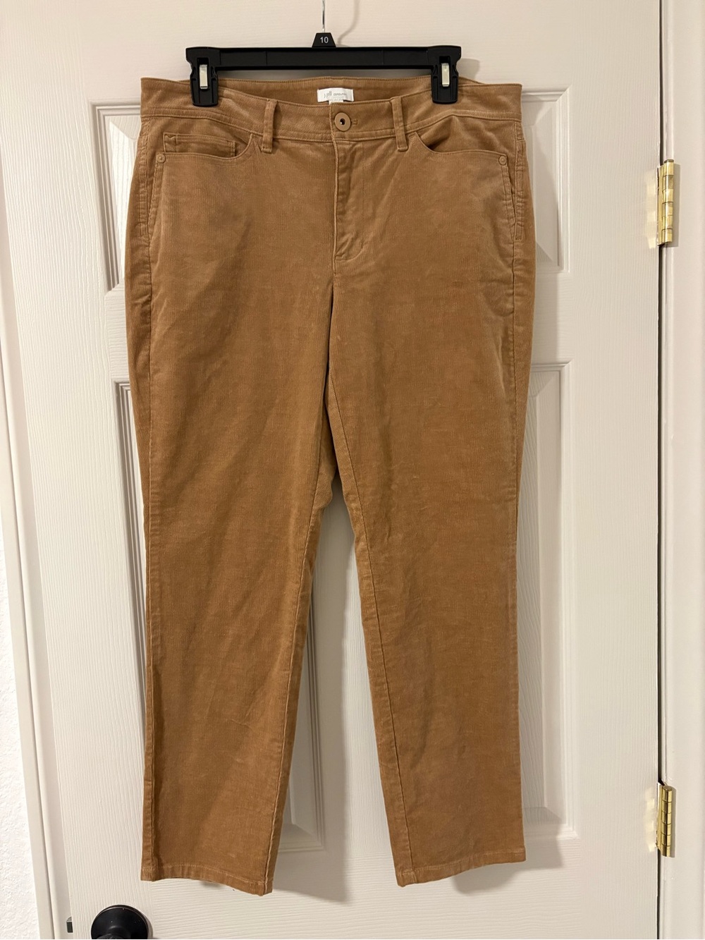 J.Jill Tan Camel Corduroy Slim Leg Pants Womens Size 12 Petite Stretch 5-Pocket